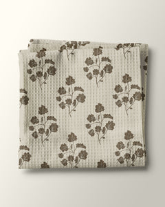 Stamped Foliage Kitchen Waffle Towel