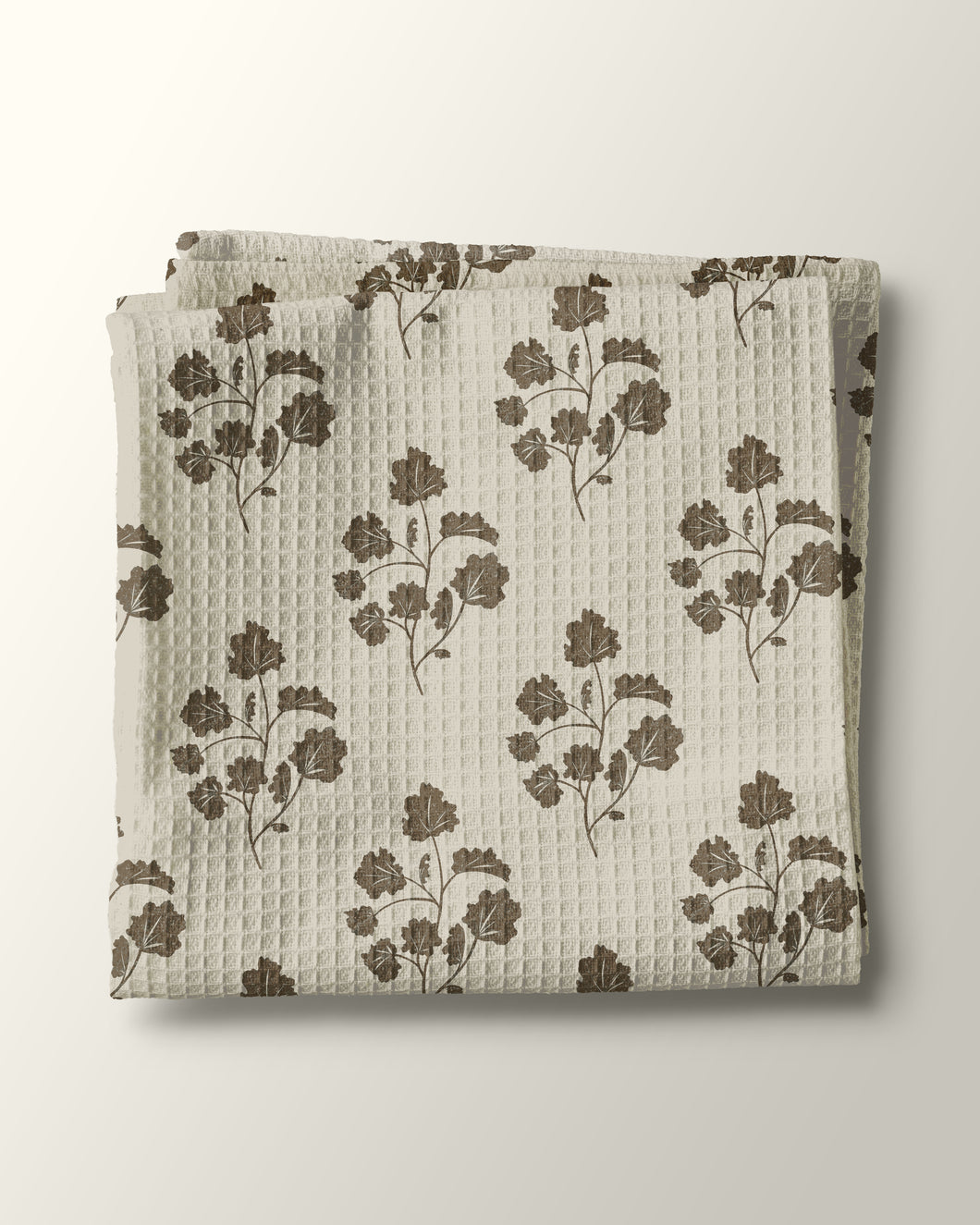 Stamped Foliage Kitchen Waffle Towel