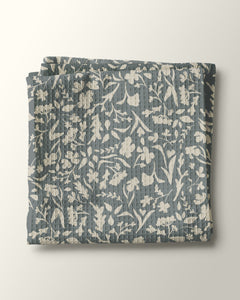Dusty Blue Florals Kitchen Waffle Towel