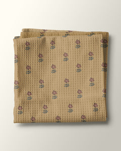 Vintage Posies in Mustard Waffle Kitchen Towel