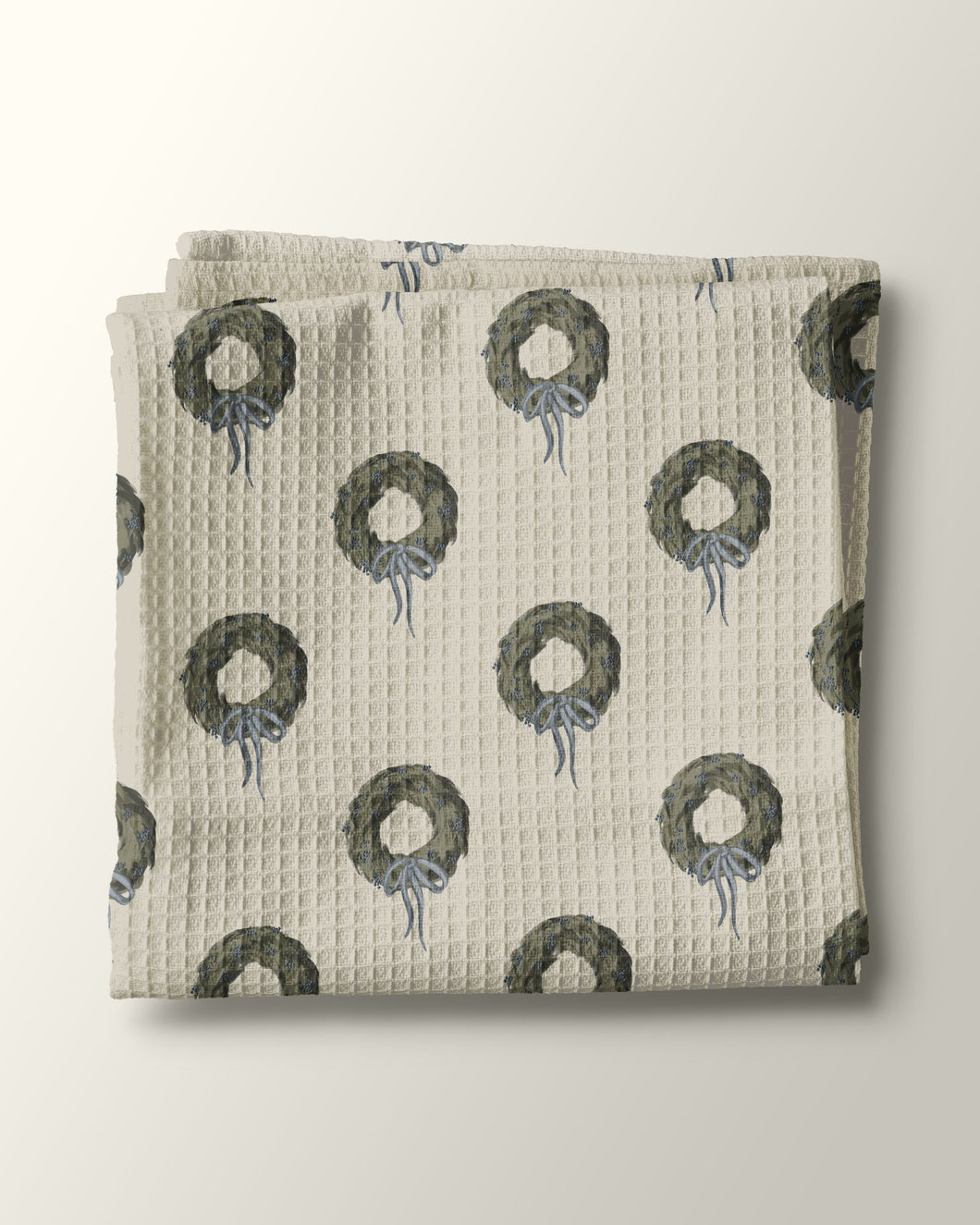 IMPERFECT Elegant Wreaths Waffle Kitchen Towel