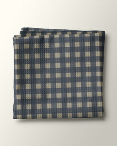 Navy Gingham Waffle Kitchen Towel