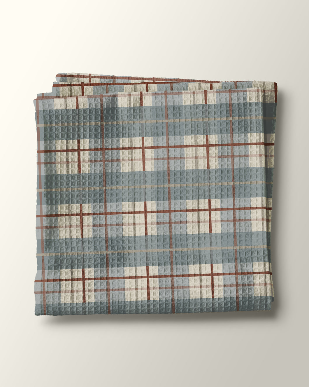 Snowy Tartan Kitchen Waffle Towel
