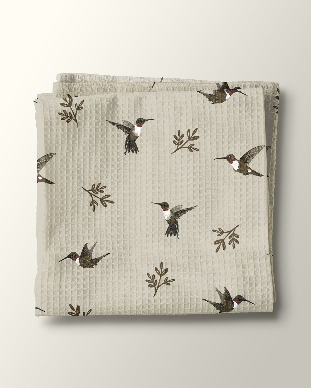 Hummingbirds Waffle Kitchen Towel