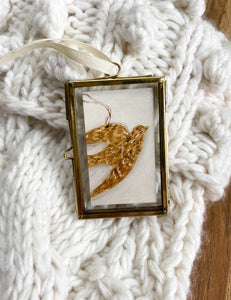 IMPERFECT Sparrow Gold Framed Ornament