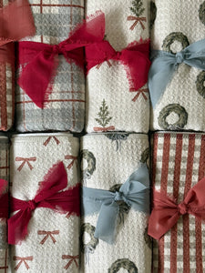 Christmas Gingham Kitchen Waffle Towel