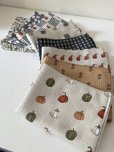 Load image into Gallery viewer, Vintage Posies in Mustard Waffle Kitchen Towel
