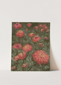 "Zinnias" Art Print